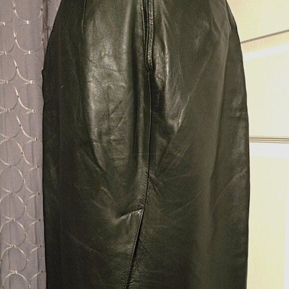 The Olde Hide House Black Leather Skirt - Size 14 - Picture 5 of 10